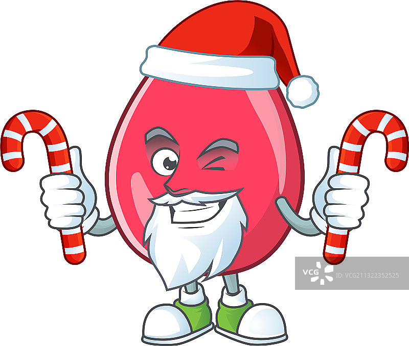 拿着糖果的谦逊的红色血液圣诞老人角色图片素材
