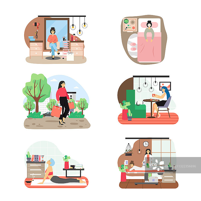 3月8日妇女节扁平风元素图片素材