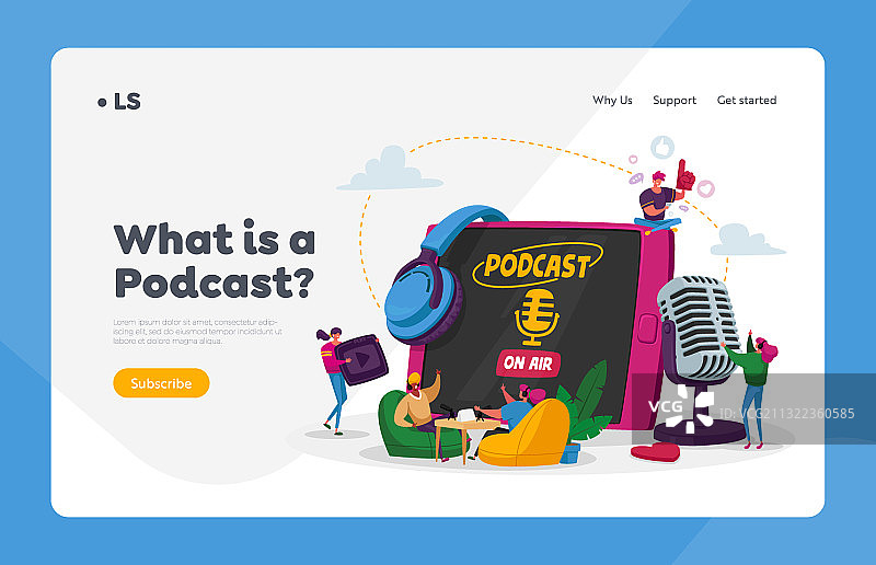 播客音频节目在线广播登录页图片素材
