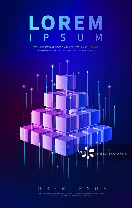 矢量抽象三维几何图形创意海报图片素材