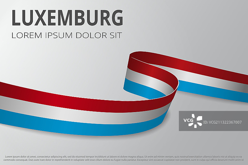 卢森堡旗帜背景与缎带图片素材