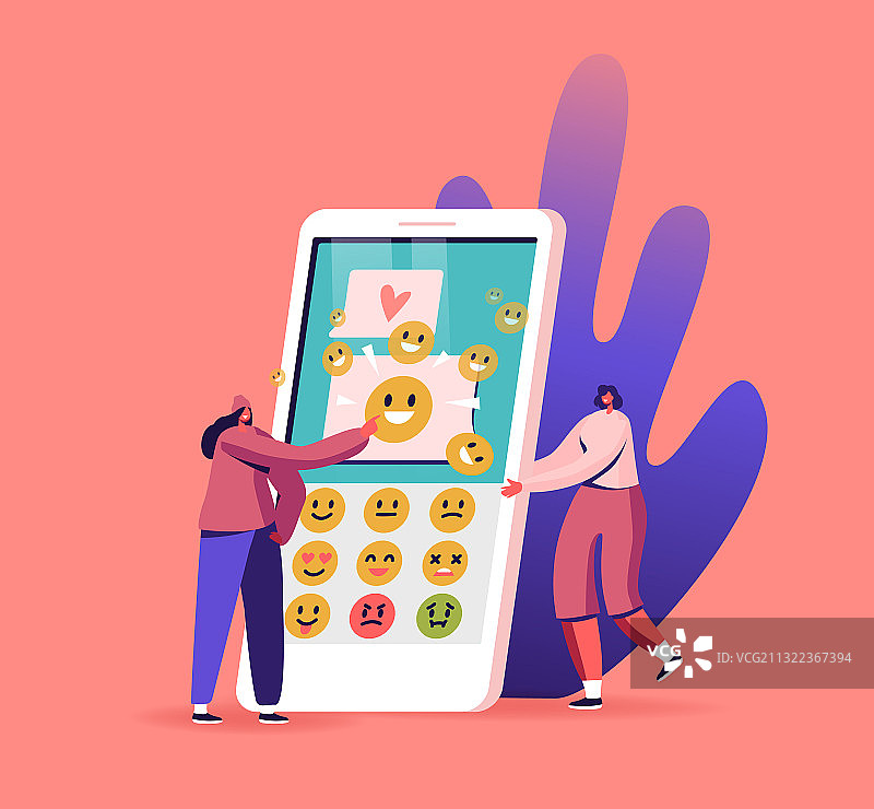 发送短信的女性角色图片素材