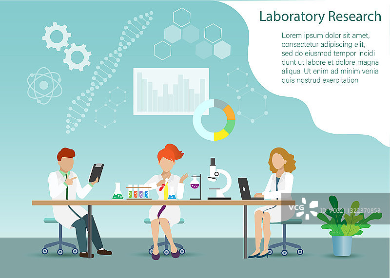 科学家在实验室进行化学实验图片素材