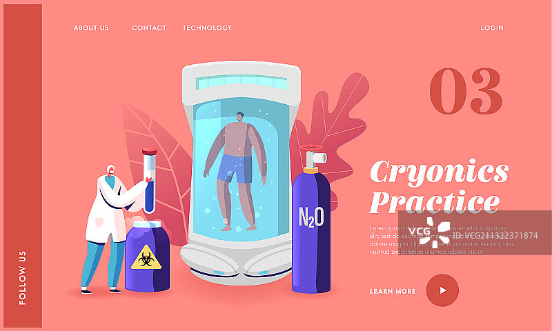 低温技术研究着陆页模板图片素材