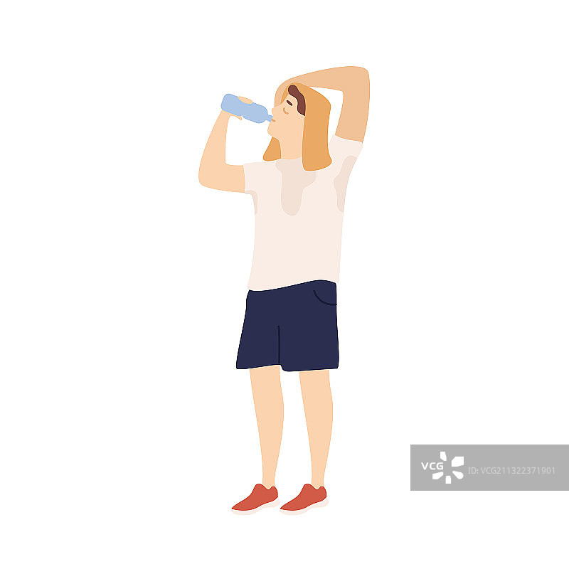 运动员饮用瓶装水图片素材
