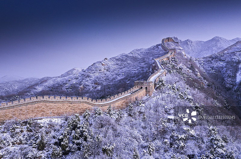 北京延庆八达岭长城雪景图片素材