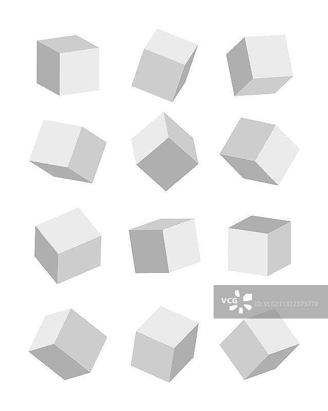 3D立方体模型长方体空白样机图片素材
