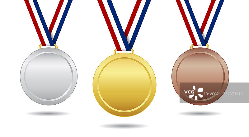 带丝带的金铜银奖牌图片素材