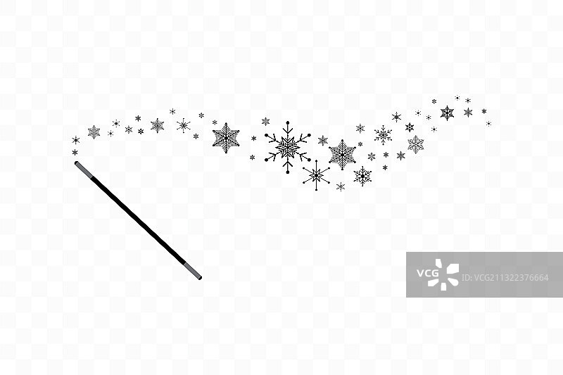 带雪花轨迹的黑色粉尘魔杖图片素材