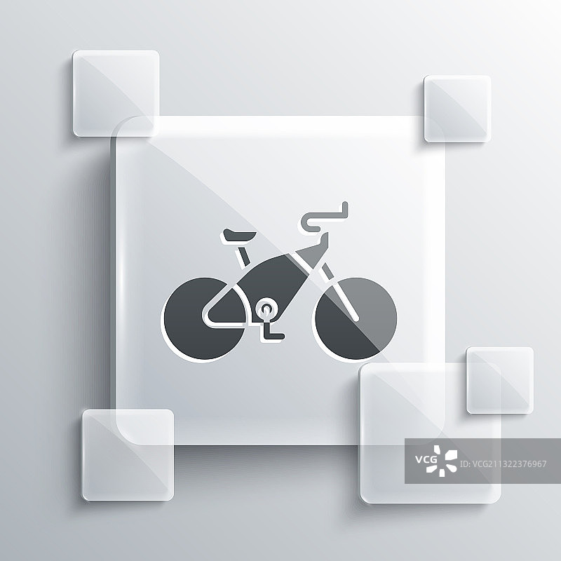 灰色背景上的灰色自行车图标图片素材
