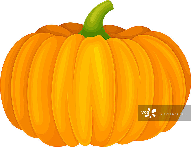 表面光滑略带棱纹的橙色圆形南瓜图片素材