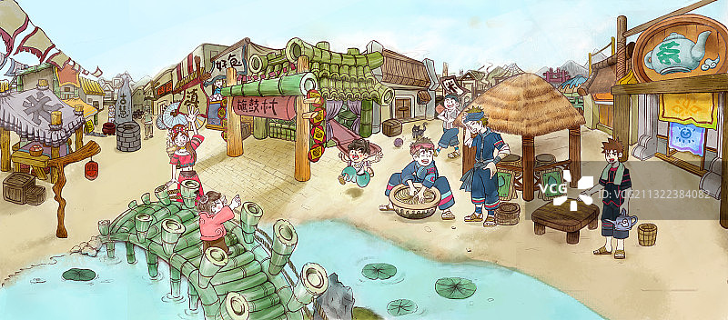 餐厅店面横幅插图图片素材