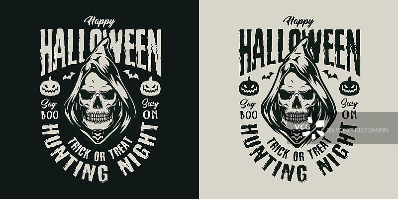 万圣节复古标签图片素材