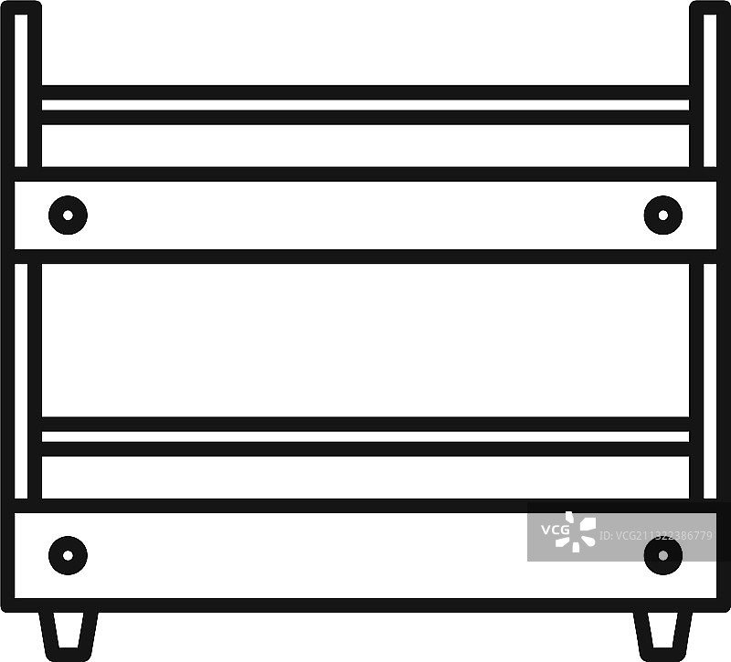 家用双层床图标轮廓样式图片素材
