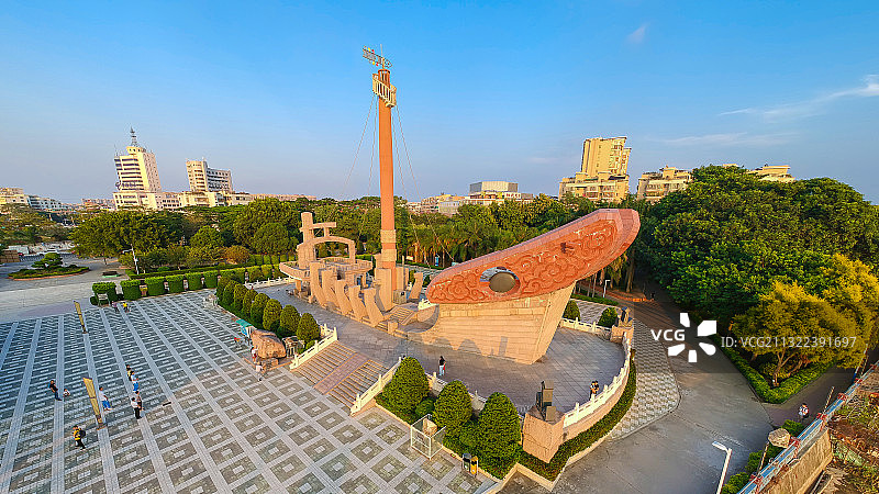 潮汕澄海红头船公园航拍 汕头图片素材