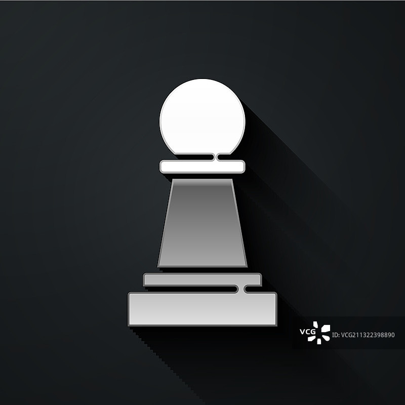 黑色背景上的银色国际象棋图标图片素材