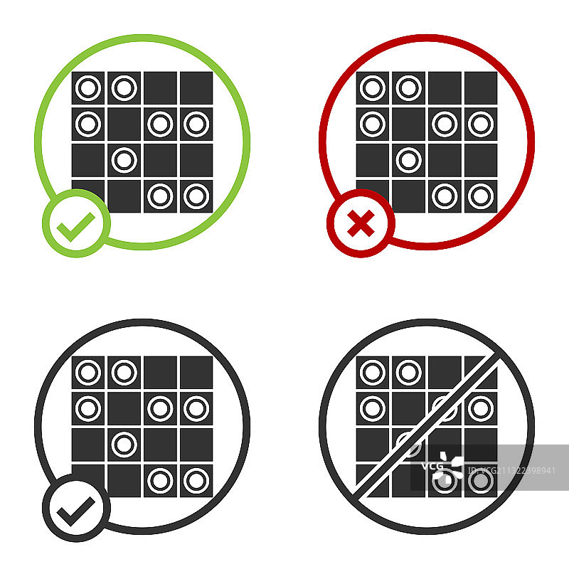 黑色棋盘游戏跳棋图标图片素材
