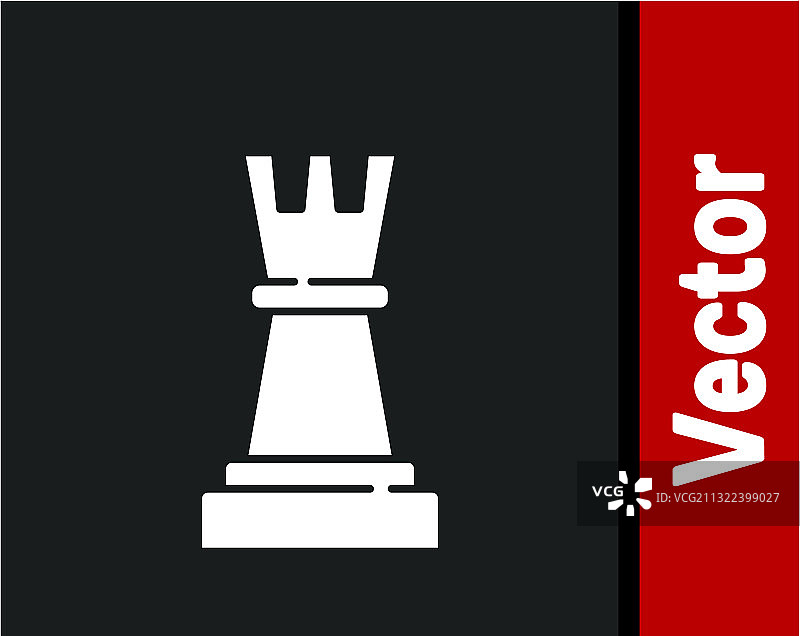黑色背景上的白色国际象棋图标图片素材