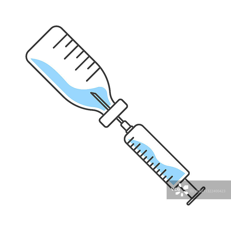卡通风格的生理盐水注射器图标图片素材