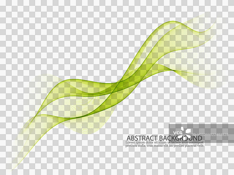 抽象绿色波浪线条透明烟雾图片素材