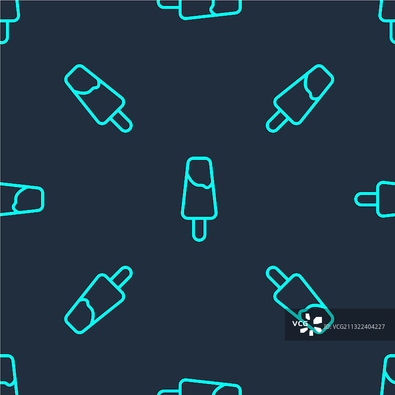 木棍上的绿色线条冰棒冰淇淋图标图片素材