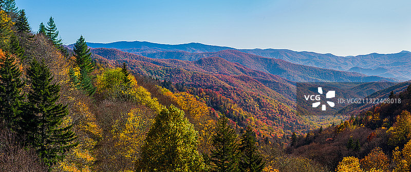 美国北卡罗来纳州秋季山景图片素材