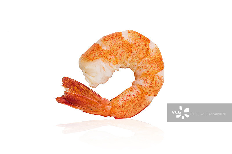 白色背景下的对虾特写图片素材