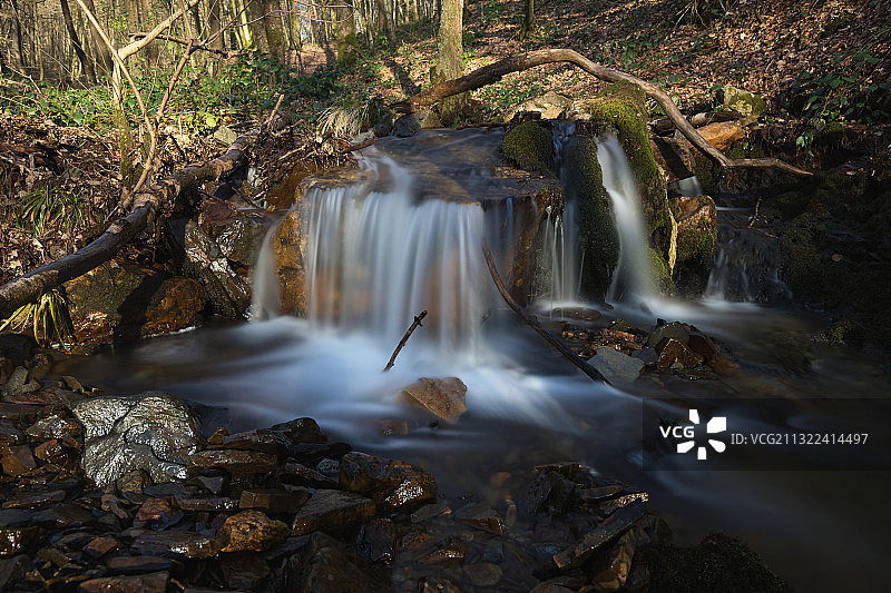 法国阿登高地罗克拉图尔森林瀑布风景图片素材