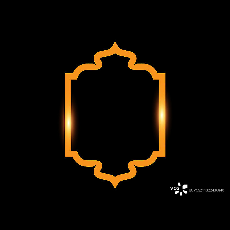 金色伊斯兰风格边框设计模板图片素材