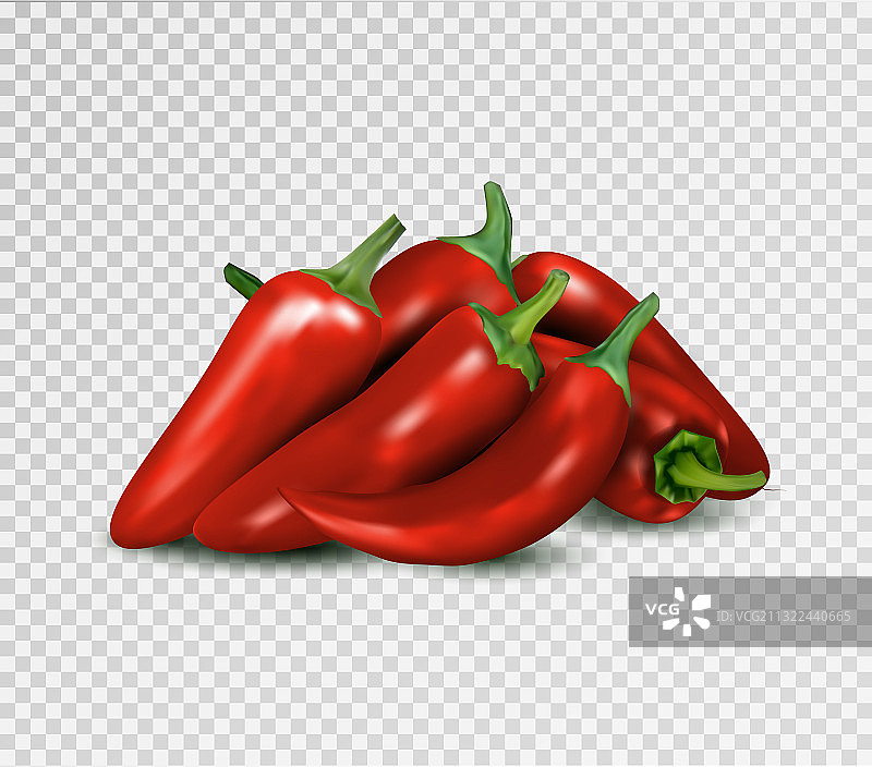 透明背景上的火红辣椒图片素材