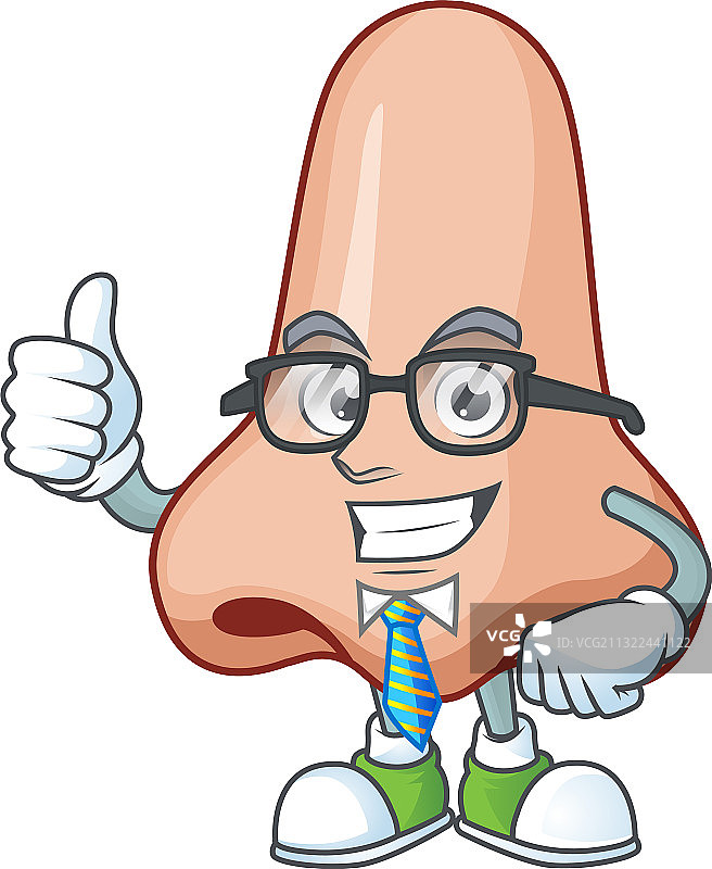 卡通设计鼻子成功的商人图片素材