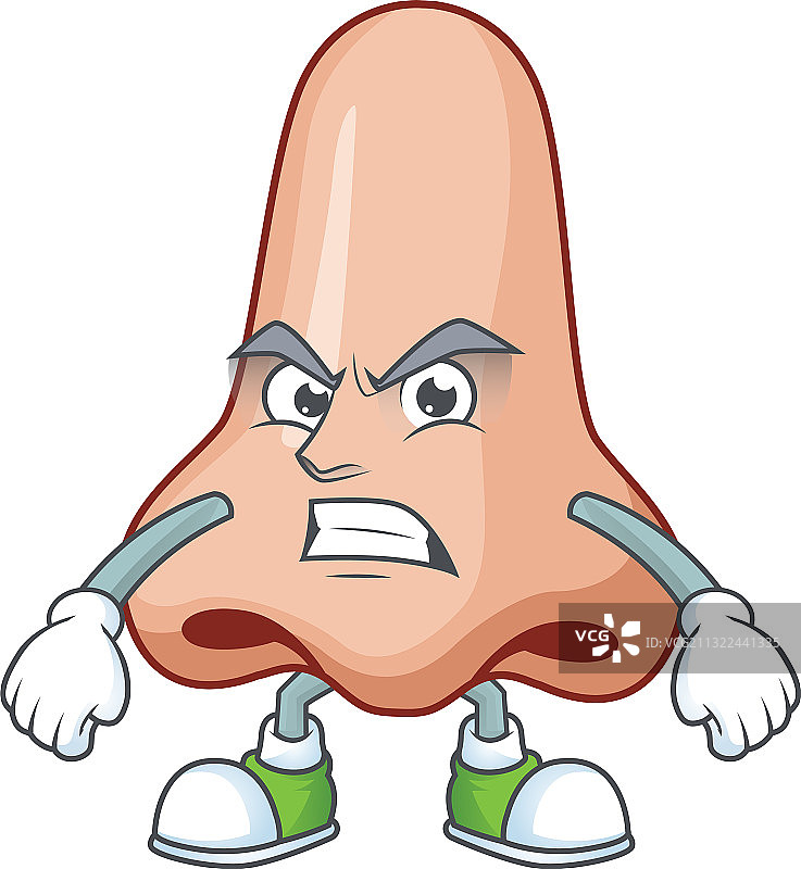 卡通吉祥物设计：愤怒的鼻子图片素材