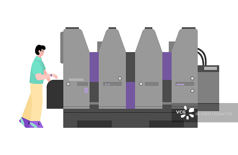 使用测谎设备的男人卡通扁平风格图片素材