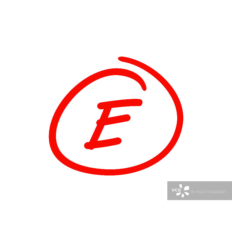 糟糕的考试成绩字母E图片素材