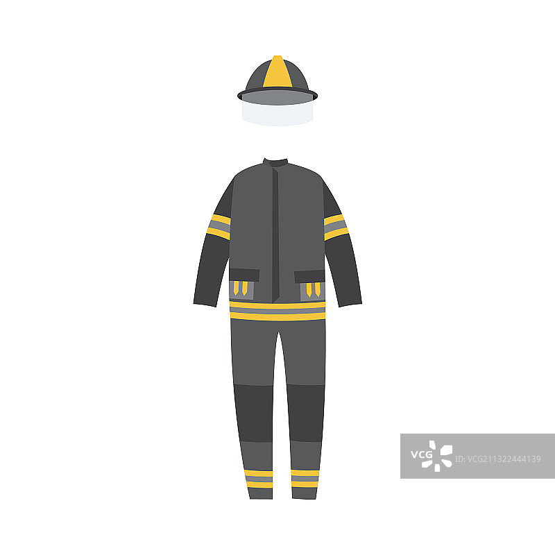 消防员防火服扁平设计图片素材