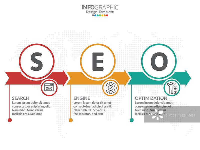 具有6种颜色选项的信息图表模板设计图片素材