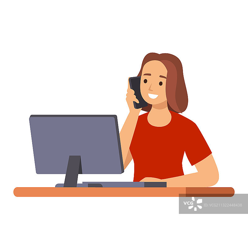 使用电脑的商务女人图片素材