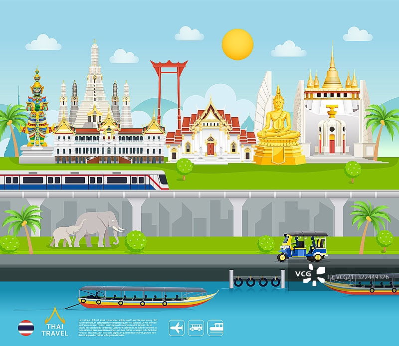 泰国著名地标旅游banner图片素材
