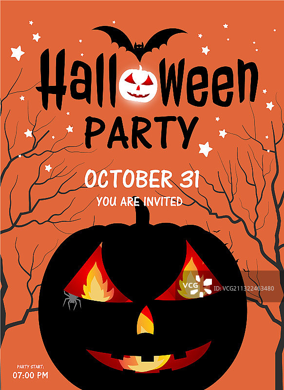 万圣节派对邀请函设计概念图片素材