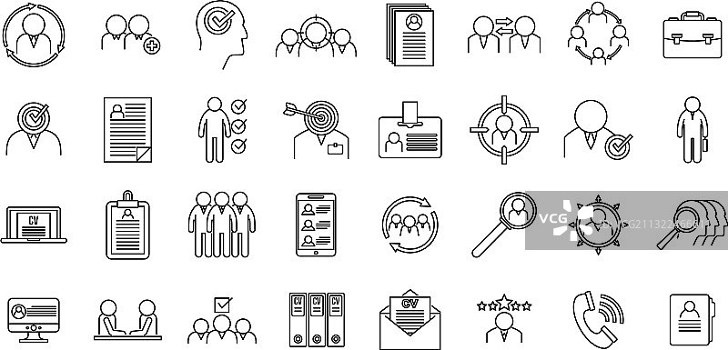 猎头员工图标设置轮廓样式图片素材