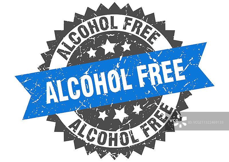 无酒精印章圆形标志图片素材