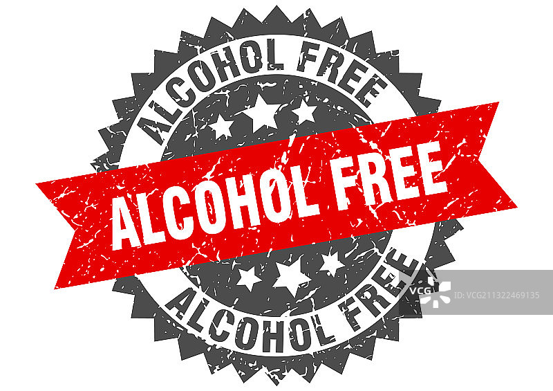 无酒精印章圆形标志图片素材