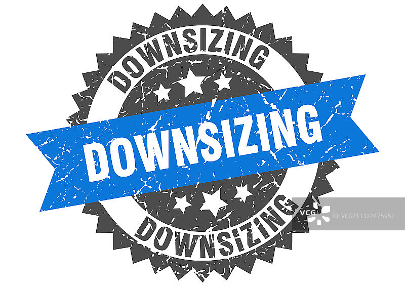 缩减尺寸图章 Grunge 圆形带绶带标志图片素材