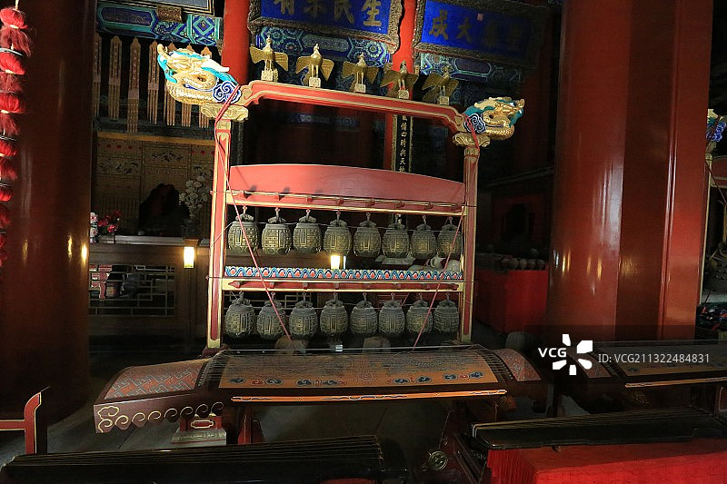 北京孔庙大成殿内景图片素材