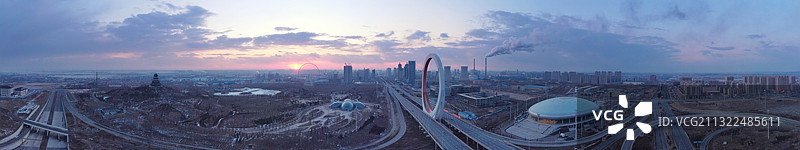 吉林省四平市东南生态新城全景图片素材