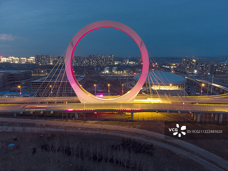 吉林省四平市旭日立交桥夜景图片素材