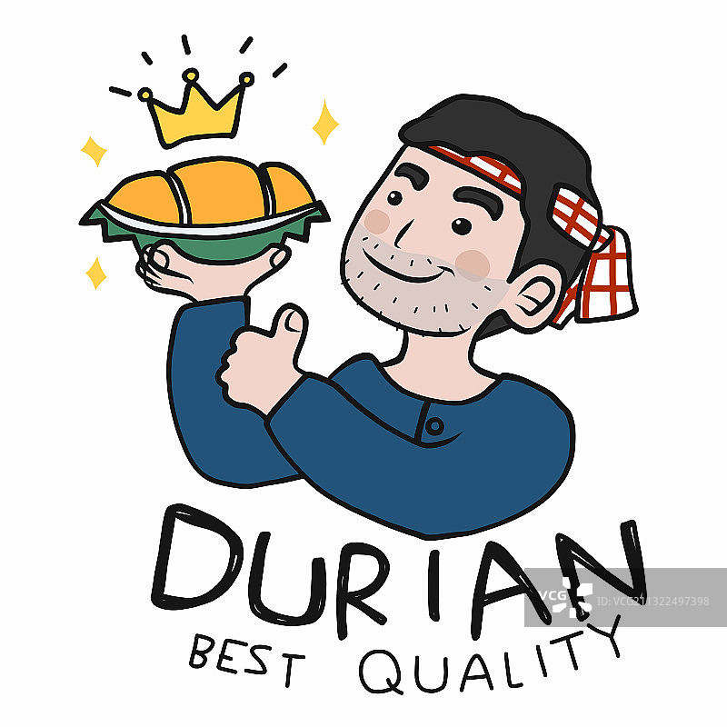 农民竖起大拇指展示优质榴莲图片素材