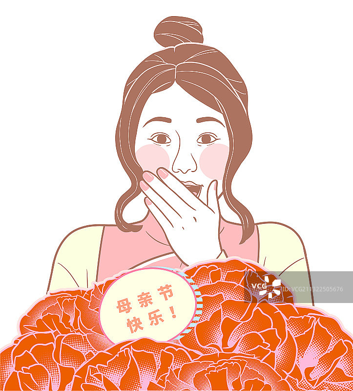 康乃馨母亲节插画图片素材