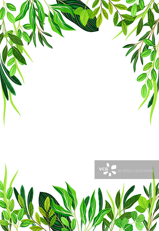 绿叶矩形画框图片素材