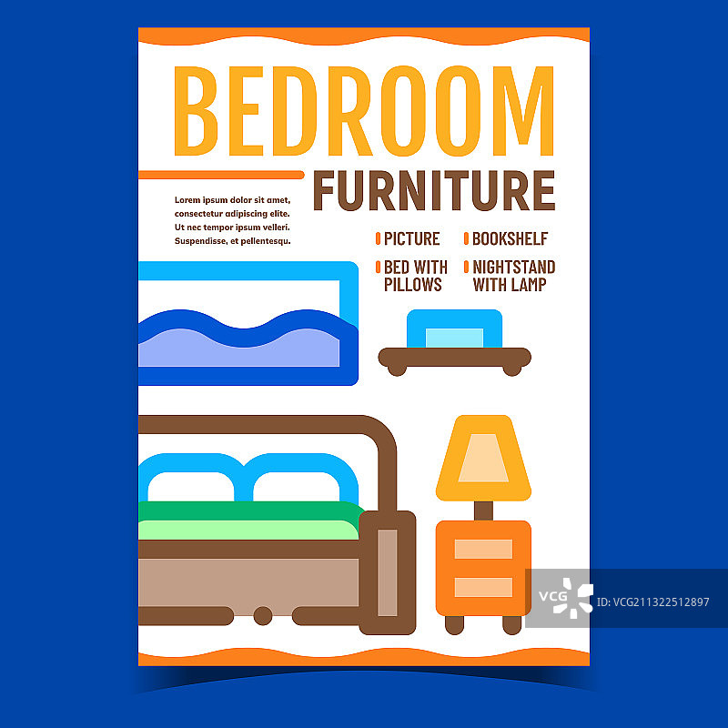 卧室家具创意促销海报图片素材